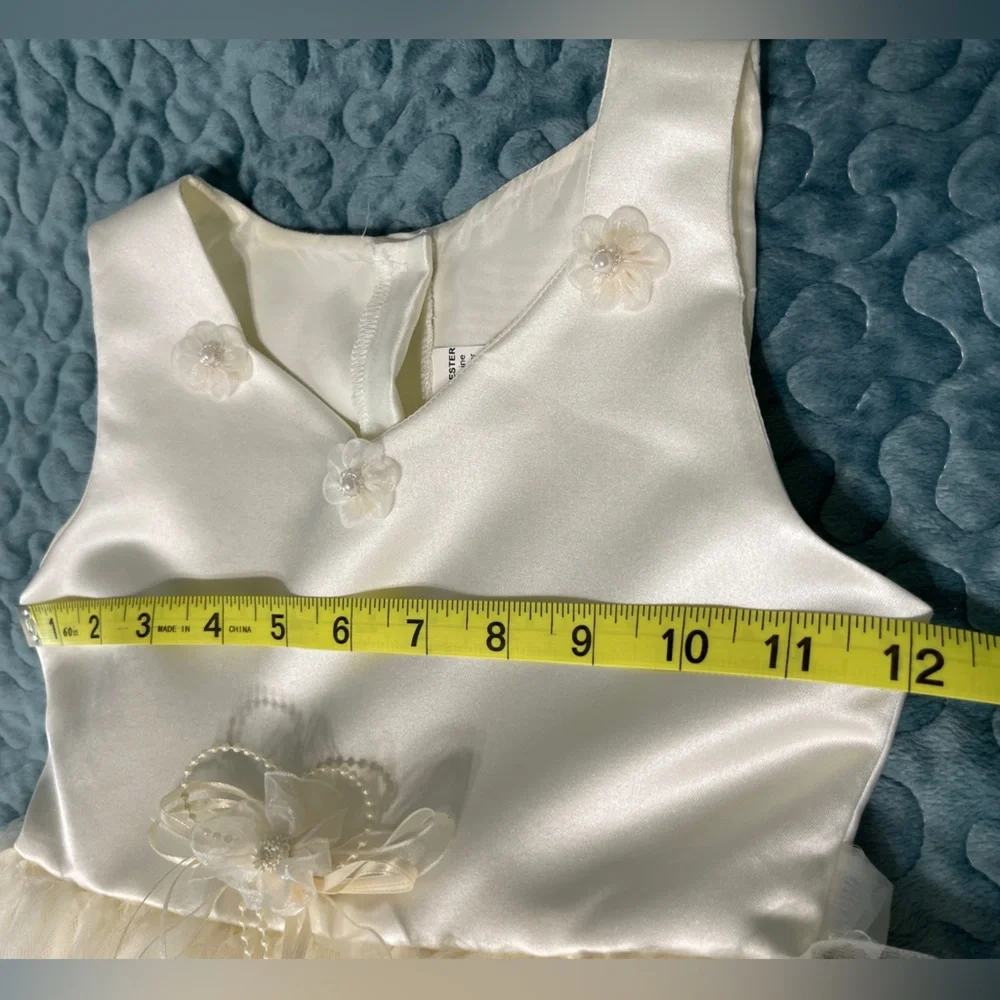 Flower Girl Dress Wedding Formal Ivory Size 4 Excellent Condition! - Picture 6 of 9